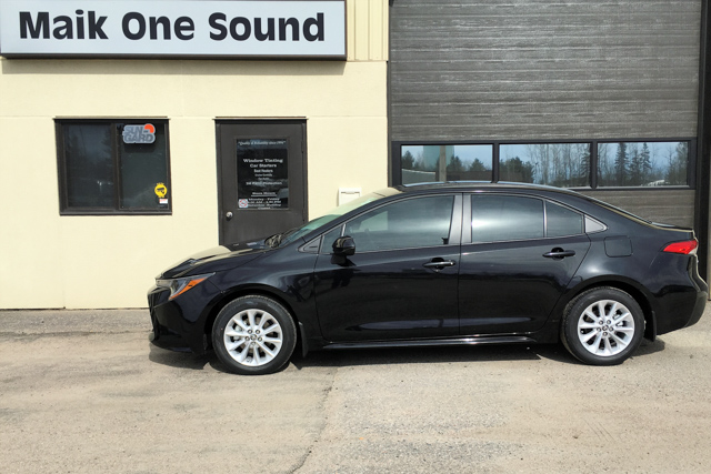 Toyota 2020 Corolla with professional window tint in North Bay